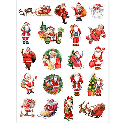 Eaasty 500 Pcs Santa Stickers Christmas Stickers for Crafts,Christmas Stickers for Cards Envelopes Scrapbooking Classroom Scrapbooking Stationery Assignments Holiday Party Decor (Santa Claus)